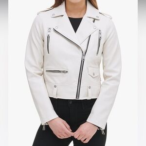 Levi's Women's Cropped Faux Leather Motorcycle Jacket XS biker punk babe sexy